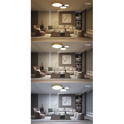 Immax NEO 07130-B60 - LED SMART Iluminação de teto com regulação DIAMANTE preto LED/43W/230V + controlo remoto 60cm Tuya ZigBee