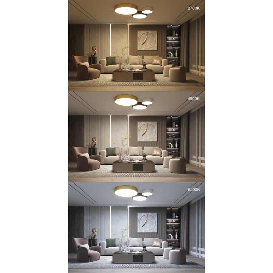 Immax NEO 07130-B60 - LED SMART Iluminação de teto com regulação DIAMANTE preto LED/43W/230V + controlo remoto 60cm Tuya ZigBee