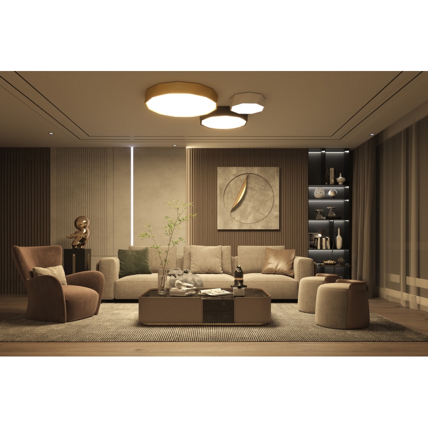Immax NEO 07130-B60 - LED SMART Iluminação de teto com regulação DIAMANTE preto LED/43W/230V + controlo remoto 60cm Tuya ZigBee