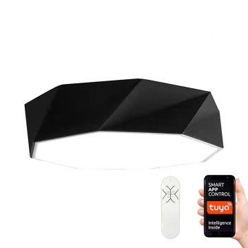 Immax NEO 07130-B80 - LED SMART Iluminação de teto com regulação preto DIAMANTE LED/60W/230V + controlo remoto 80cm Tuya ZigBee