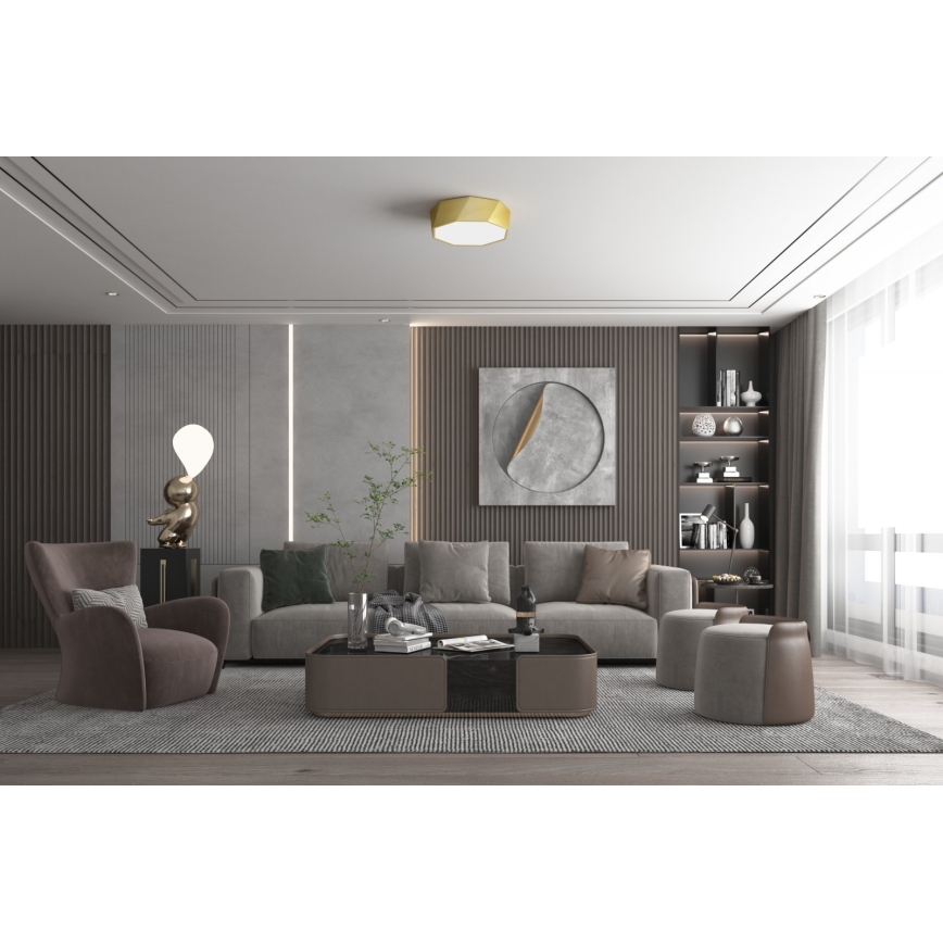 Immax NEO 07132-G40 - Iluminação de teto LED com regulação SMART DIAMANTE LED/31W/230V dourada 40 cm + CR Tuya ZigBee
