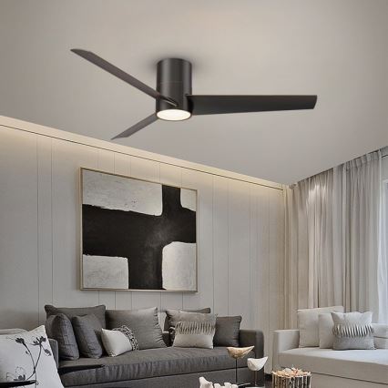 Immax NEO 07135-B - Ventoinha de teto LED com regulação FRESH LED/18W/230V Wi-Fi Tuya preto + comando