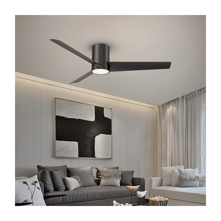 Immax NEO 07135-B - Ventoinha de teto LED com regulação FRESH LED/18W/230V Wi-Fi Tuya preto + comando