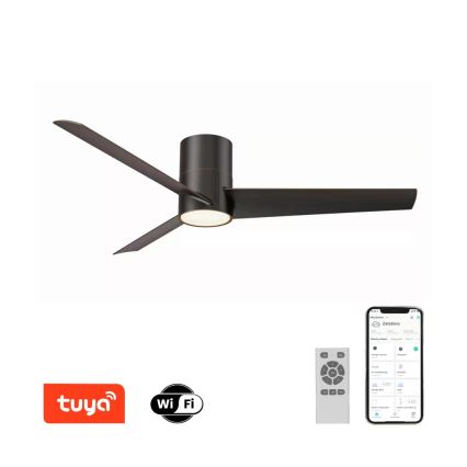 Immax NEO 07135-B - Ventoinha de teto LED com regulação FRESH LED/18W/230V Wi-Fi Tuya preto + comando