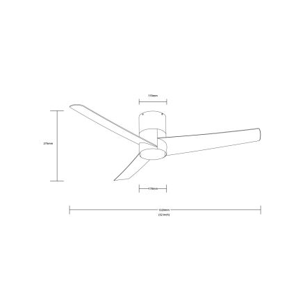 Immax NEO 07135-B - Ventoinha de teto LED com regulação FRESH LED/18W/230V Wi-Fi Tuya preto + comando