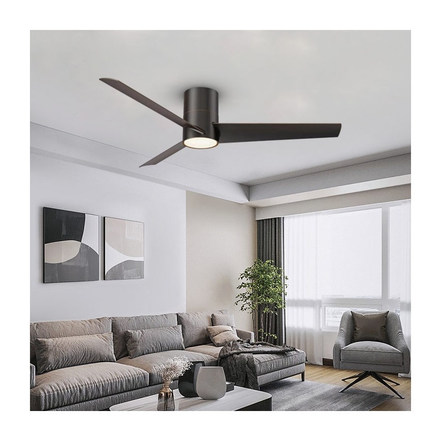 Immax NEO 07135-B - Ventoinha de teto LED FRESH LED/18W/230V Wi-Fi Tuya preto + comando