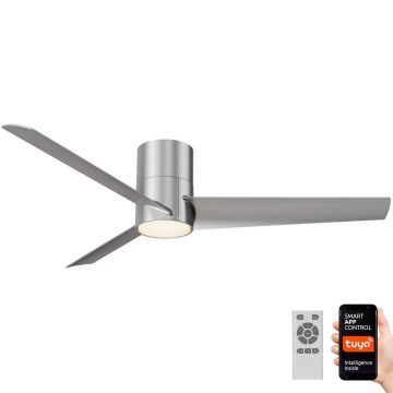 Immax NEO 07135-S - Ventoinha de teto LED com regulação FRESH LED/18W/230V Wi-Fi Tuya cromado mate + comando