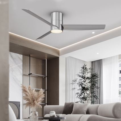 Immax NEO 07135-S - Ventoinha de teto LED com regulação FRESH LED/18W/230V Wi-Fi Tuya cromado mate + comando