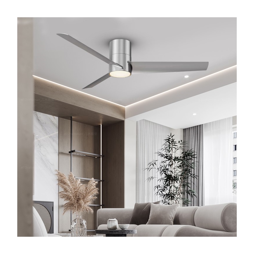 Immax NEO 07135-S - Ventoinha de teto LED com regulação FRESH LED/18W/230V Wi-Fi Tuya cromado mate + comando