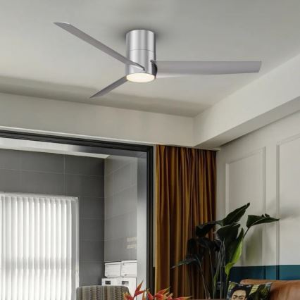 Immax NEO 07135-S - Ventoinha de teto LED com regulação FRESH LED/18W/230V Wi-Fi Tuya cromado mate + comando