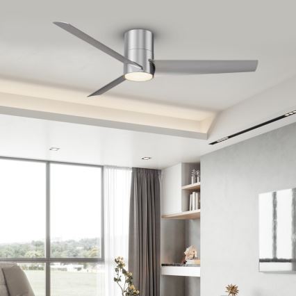 Immax NEO 07135-S - Ventoinha de teto LED com regulação FRESH LED/18W/230V Wi-Fi Tuya cromado mate + comando
