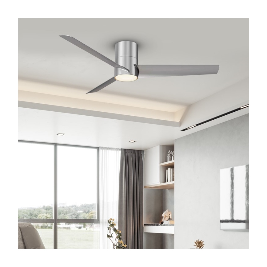 Immax NEO 07135-S - Ventoinha de teto LED com regulação FRESH LED/18W/230V Wi-Fi Tuya cromado mate + comando