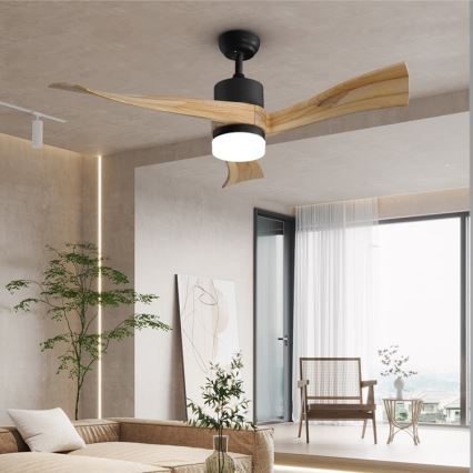 Immax NEO 07136-B - Ventoinha de teto LED com regulação SOFISTICADO LED/18W/230V carvalho Wi-Fi Tuya + comando