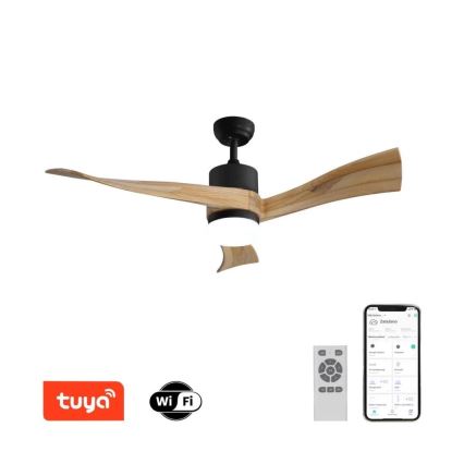 Immax NEO 07136-B - Ventoinha de teto LED com regulação SOFISTICADO LED/18W/230V carvalho Wi-Fi Tuya + comando