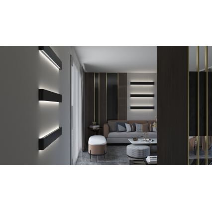 Immax NEO 07137-B - LED SMART Iluminação de parede com regulação LINEA preto LED/40W/230V + controlo remoto 76 cm Tuya ZigBee