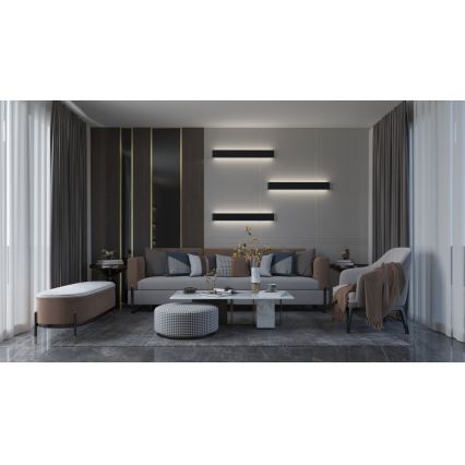Immax NEO 07137-B - LED SMART Iluminação de parede com regulação LINEA preto LED/40W/230V + controlo remoto 76 cm Tuya ZigBee