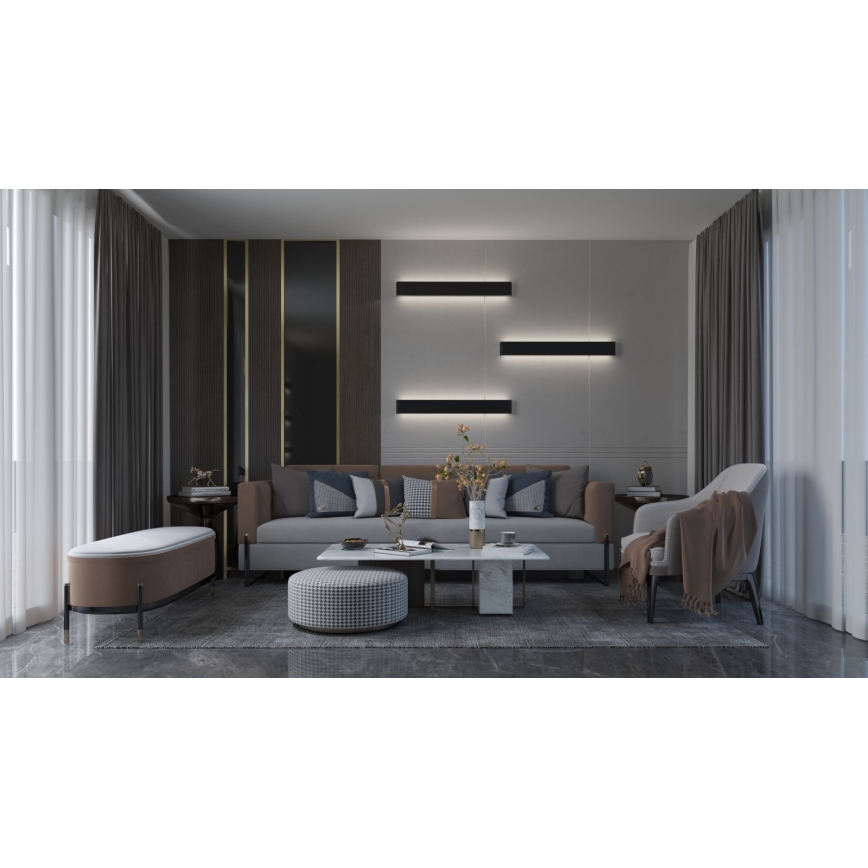 Immax NEO 07137-B - LED SMART Iluminação de parede com regulação LINEA preto LED/40W/230V + controlo remoto 76 cm Tuya ZigBee