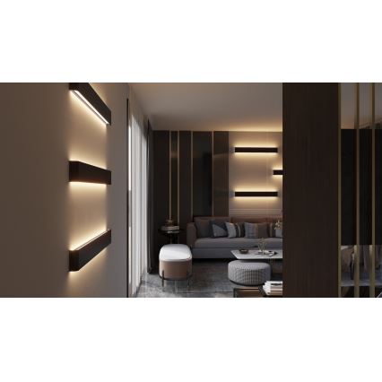 Immax NEO 07137-B - LED SMART Iluminação de parede com regulação LINEA preto LED/40W/230V + controlo remoto 76 cm Tuya ZigBee