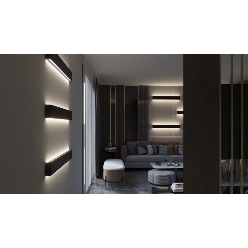 Immax NEO 07137-B - LED SMART Iluminação de parede com regulação LINEA preto LED/40W/230V + controlo remoto 76 cm Tuya ZigBee