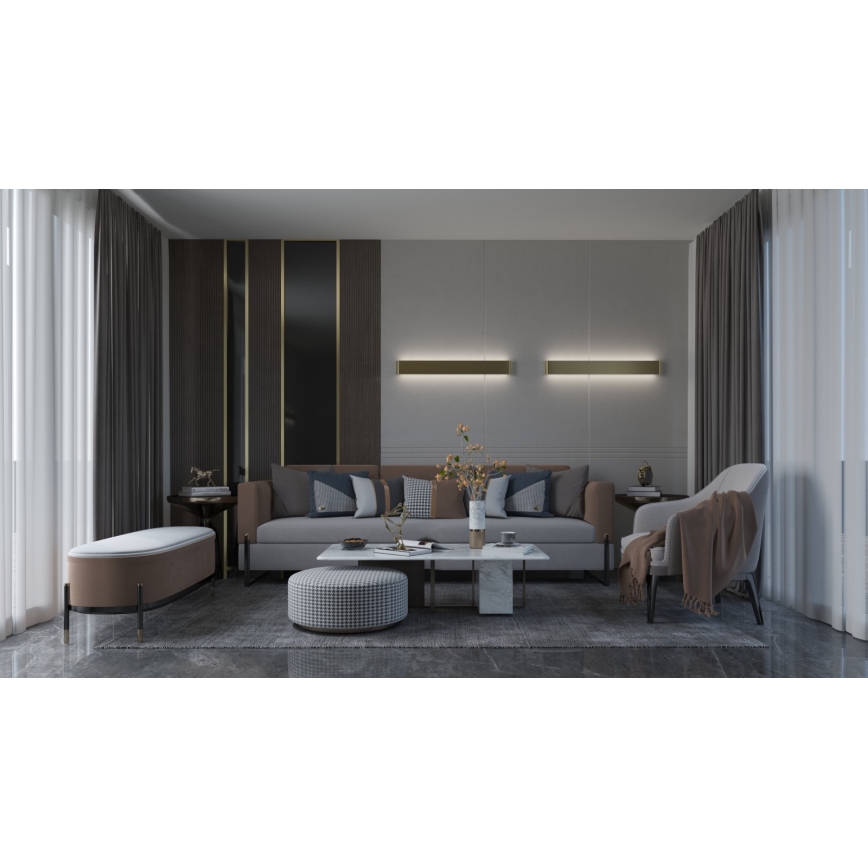 Immax NEO 07137-G - LED SMART Iluminação de parede com regulação LINEA dourada LED/40W/230V + controlo remoto 76 cm Tuya ZigBee