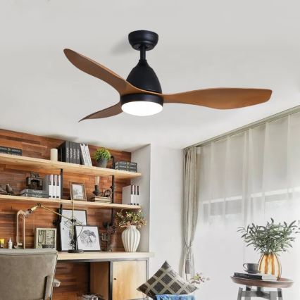 Immax NEO 07141-B - Ventoinha de teto LED NEO LITE FRESCO LED/18W/230V Tuya Wi-Fi preto/castanho + comando