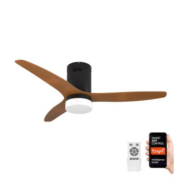 Immax NEO 07142-B - Ventoinha de teto LED NEO LITE FRESCO LED/18W/230V Tuya Wi-Fi preto/madeira + controlo remoto