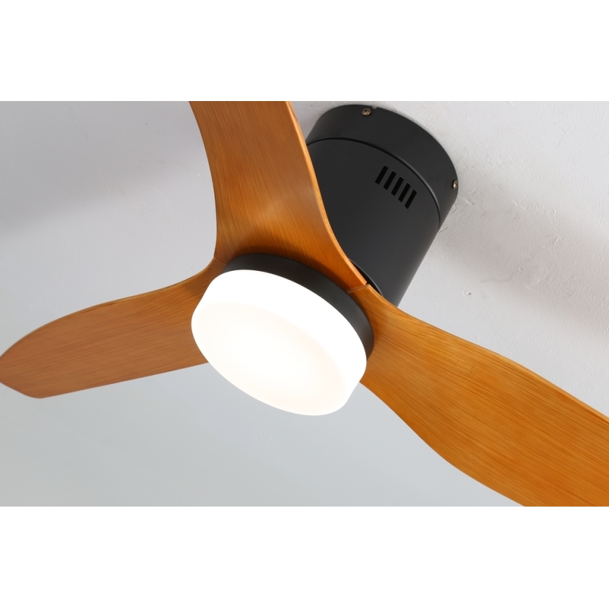 Immax NEO 07142-B - Ventoinha de teto LED NEO LITE FRESCO LED/18W/230V Tuya Wi-Fi preto/madeira + controlo remoto