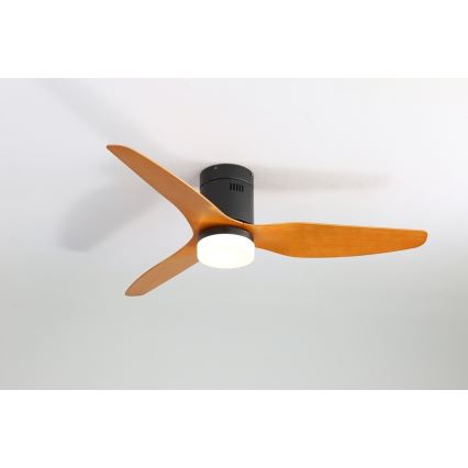 Immax NEO 07142-B - Ventoinha de teto LED NEO LITE FRESCO LED/18W/230V Tuya Wi-Fi preto/madeira + controlo remoto