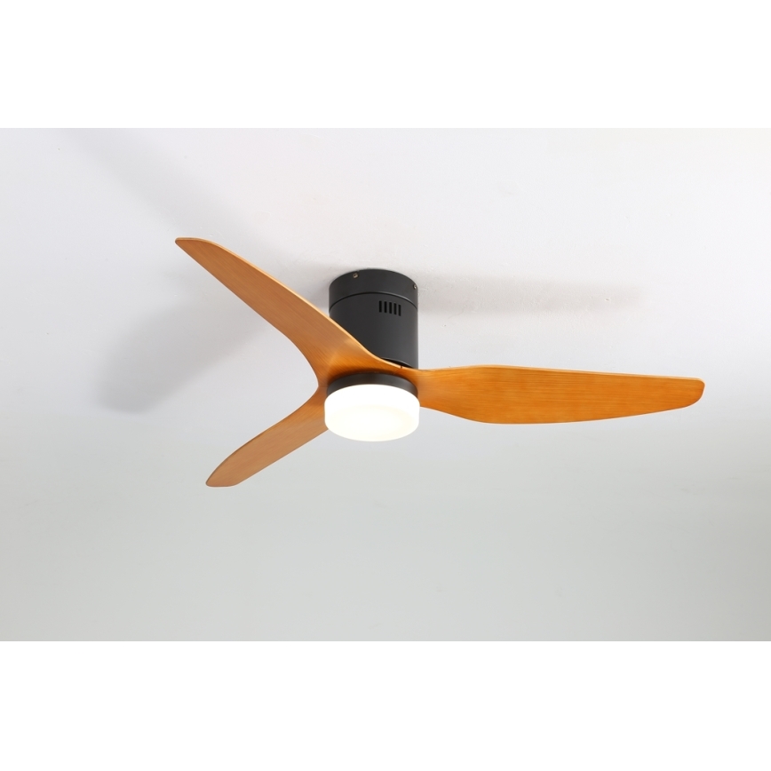 Immax NEO 07142-B - Ventoinha de teto LED NEO LITE FRESCO LED/18W/230V Tuya Wi-Fi preto/madeira + controlo remoto