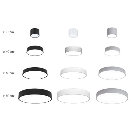 Immax NEO 07143-GR15BD - CONJUNTO 2x Iluminação de teto LED com regulação RONDATE LED/12W/230V Tuya cinzenta + controlo remoto