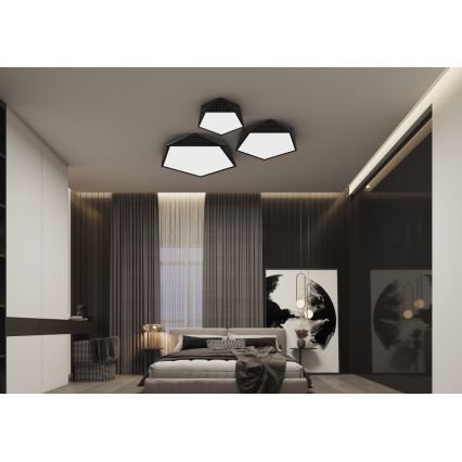 Immax NEO 07151-B40 - Iluminação de teto LED com regulação BRILIANT LED/20W/230V Wi-Fi Tuya preta + controlo remoto