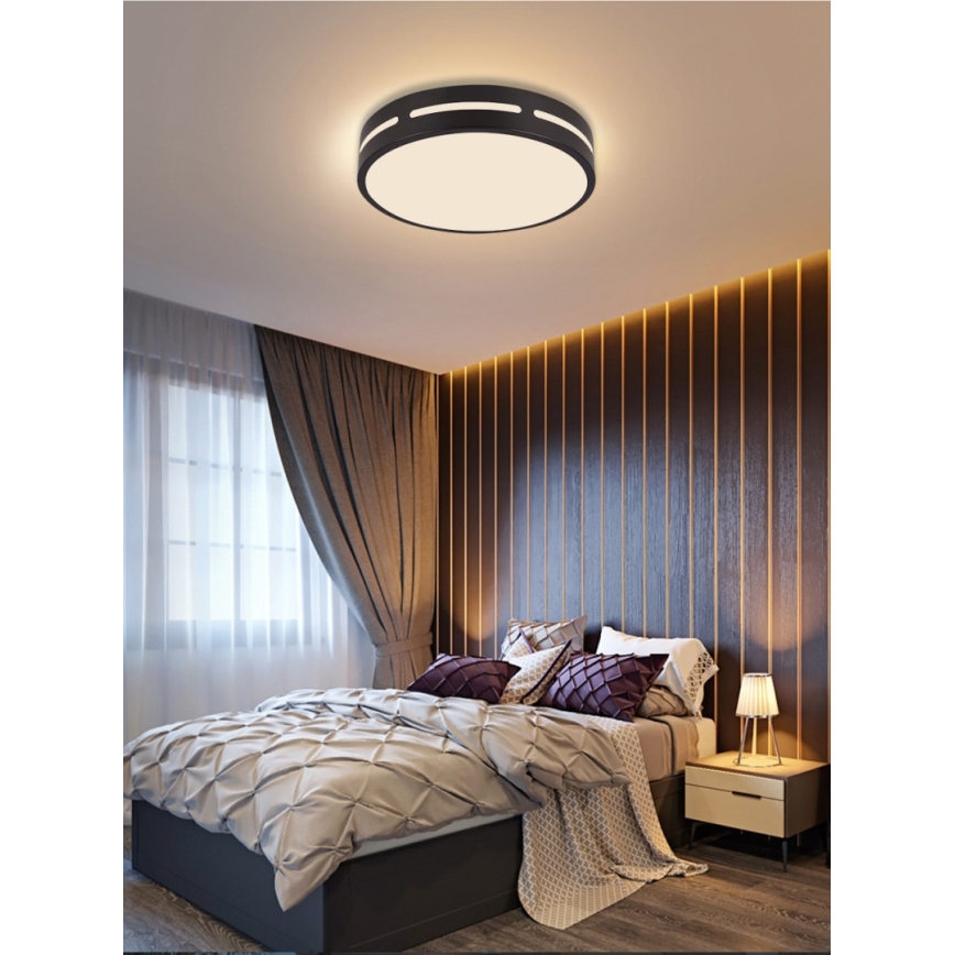Immax NEO 07152-B40 - Iluminação de teto LED com regulação NEO LITE PERFECTO LED/24W/230V Wi-Fi Tuya preta + controlo remoto