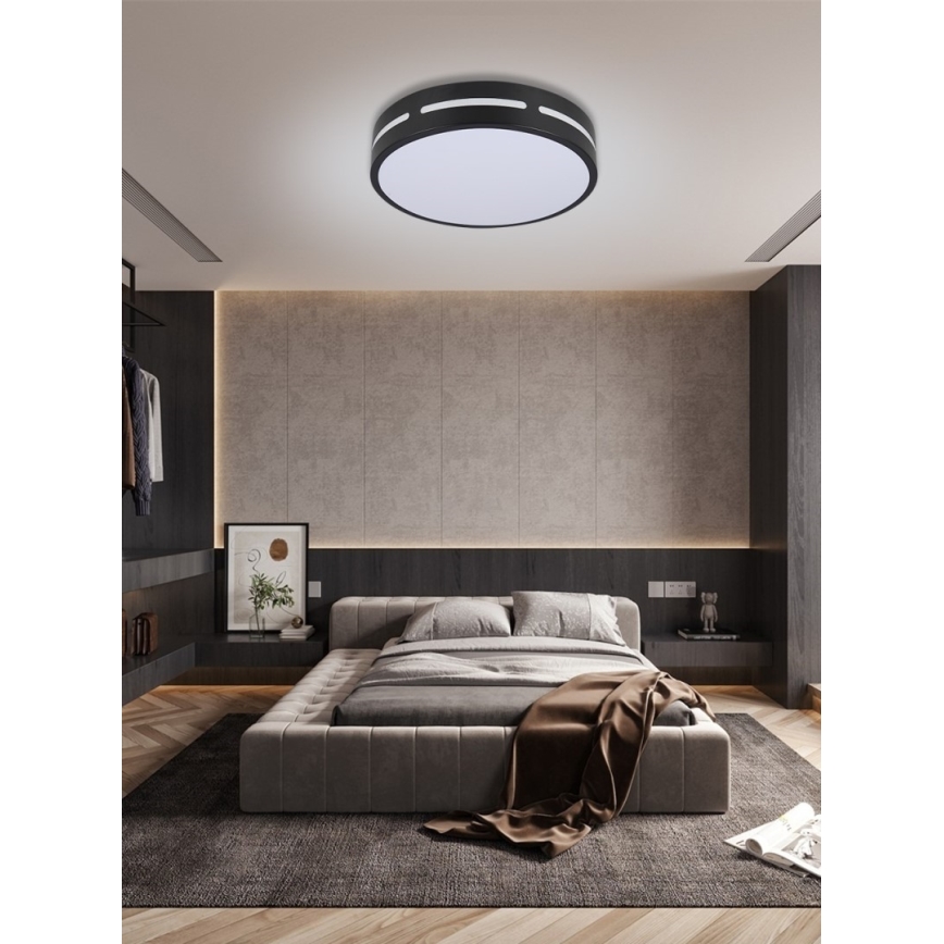 Immax NEO 07152-B40 - Iluminação de teto LED com regulação NEO LITE PERFECTO LED/24W/230V Wi-Fi Tuya preta + controlo remoto