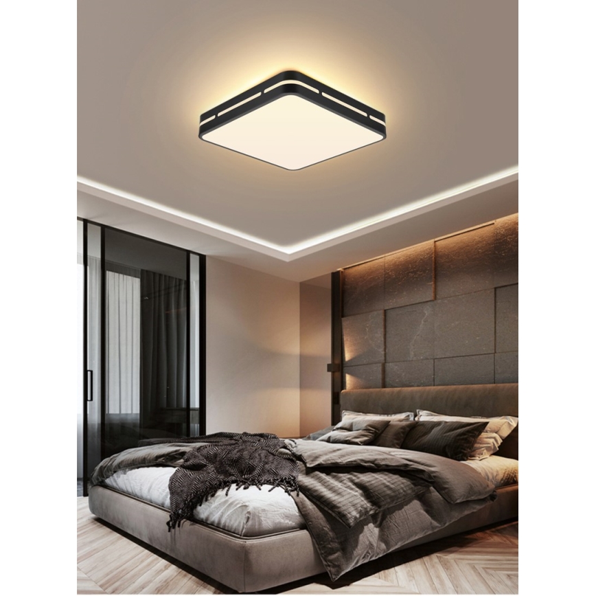Immax NEO 07154-B30 - Iluminação de teto LED com regulação NEO LITE PERFECTO LED/24W/230V Wi-Fi Tuya preta + controlo remoto
