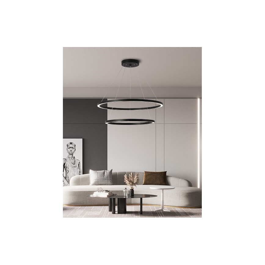 Immax NEO 07158-B80-60 - Candelabro suspenso LED com regulação FINO LED/93W/230V Tuya preto + controlo remoto
