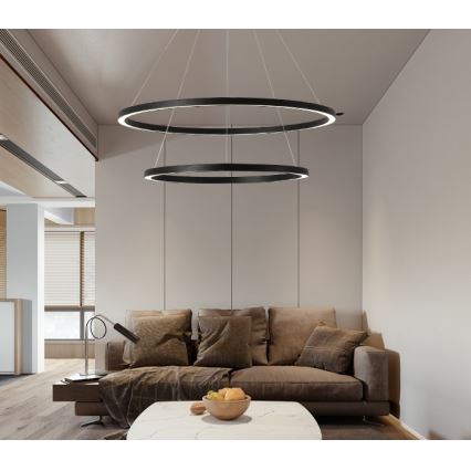 Immax NEO 07158-B80-60 - Candelabro suspenso LED com regulação FINO LED/93W/230V Tuya preto + controlo remoto