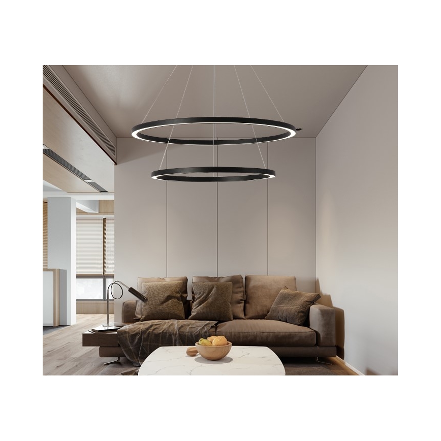 Immax NEO 07158-B80-60 - Candelabro suspenso LED com regulação FINO LED/93W/230V Tuya preto + controlo remoto