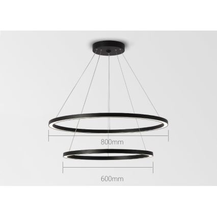 Immax NEO 07158-B80-60 - Candelabro suspenso LED com regulação FINO LED/93W/230V Tuya preto + controlo remoto