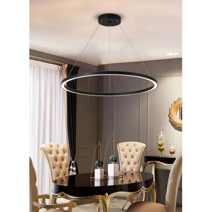 Immax NEO 07158-B80 - Candelabro suspenso LED com regulação FINO LED/60W/230V Tuya black + controlo remoto