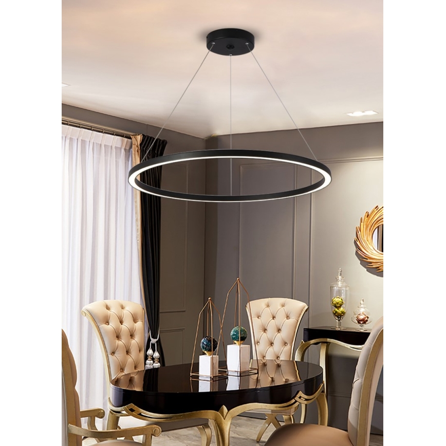 Immax NEO 07158-B80 - Candelabro suspenso LED com regulação FINO LED/60W/230V Tuya black + controlo remoto