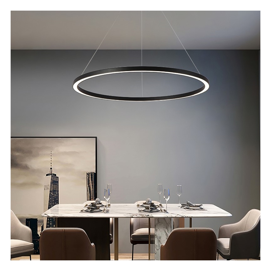 Immax NEO 07158-B80 - Candelabro suspenso LED com regulação FINO LED/60W/230V Tuya black + controlo remoto