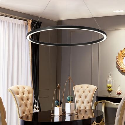 Immax NEO 07158-B80 - Candelabro suspenso LED com regulação FINO LED/60W/230V Tuya black + controlo remoto