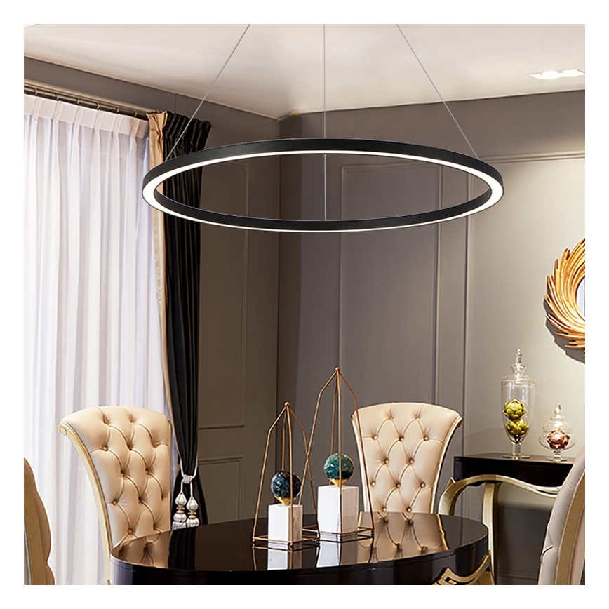 Immax NEO 07158-B80 - Candelabro suspenso LED com regulação FINO LED/60W/230V Tuya black + controlo remoto