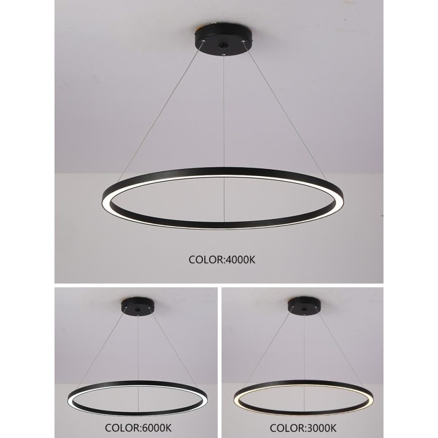 Immax NEO 07158-B80 - Candelabro suspenso LED com regulação FINO LED/60W/230V Tuya black + controlo remoto