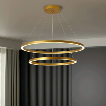 Immax NEO 07159-G80-60 - Candelabro suspenso LED com regulação FINO LED/93W/230V Tuya dourado + controlo remoto