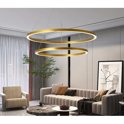 Immax NEO 07159-G80-60 - Candelabro suspenso LED com regulação FINO LED/93W/230V Tuya dourado + controlo remoto