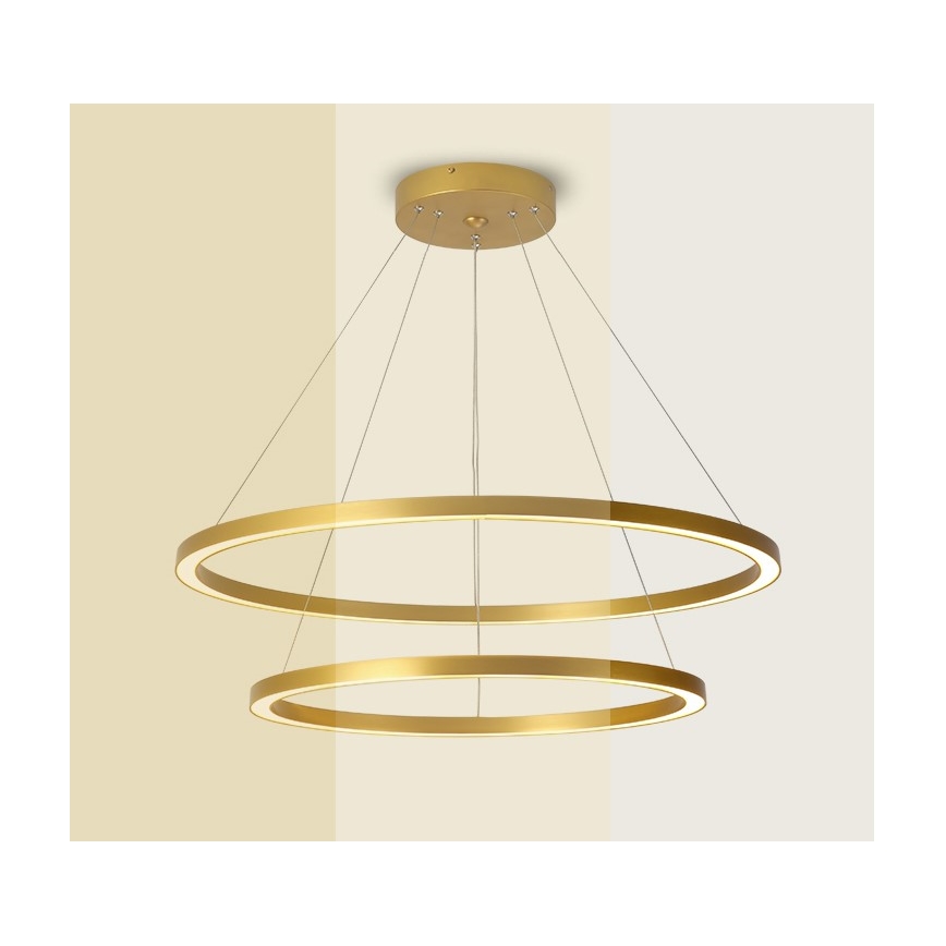 Immax NEO 07159-G80-60 - Candelabro suspenso LED com regulação FINO LED/93W/230V Tuya dourado + controlo remoto