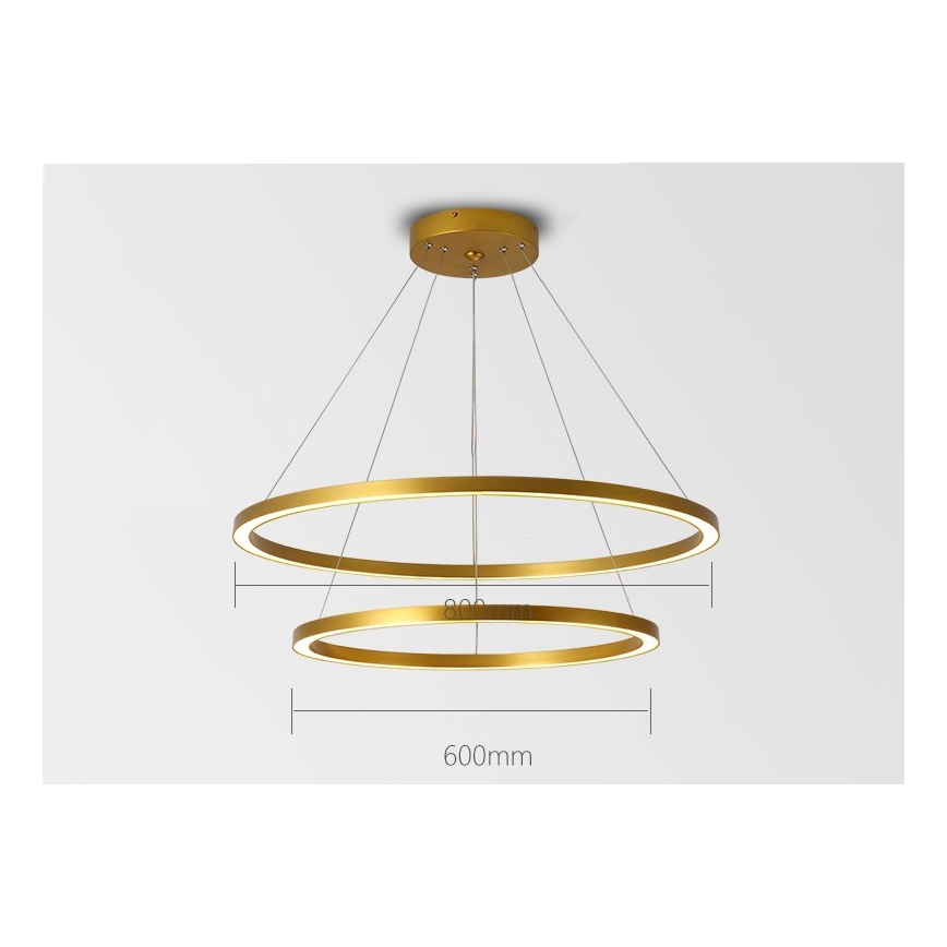 Immax NEO 07159-G80-60 - Candelabro suspenso LED com regulação FINO LED/93W/230V Tuya dourado + controlo remoto