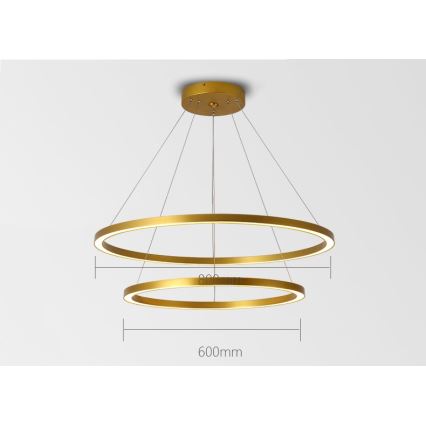 Immax NEO 07159-G80-60 - Candelabro suspenso LED com regulação FINO LED/93W/230V Tuya dourado + controlo remoto