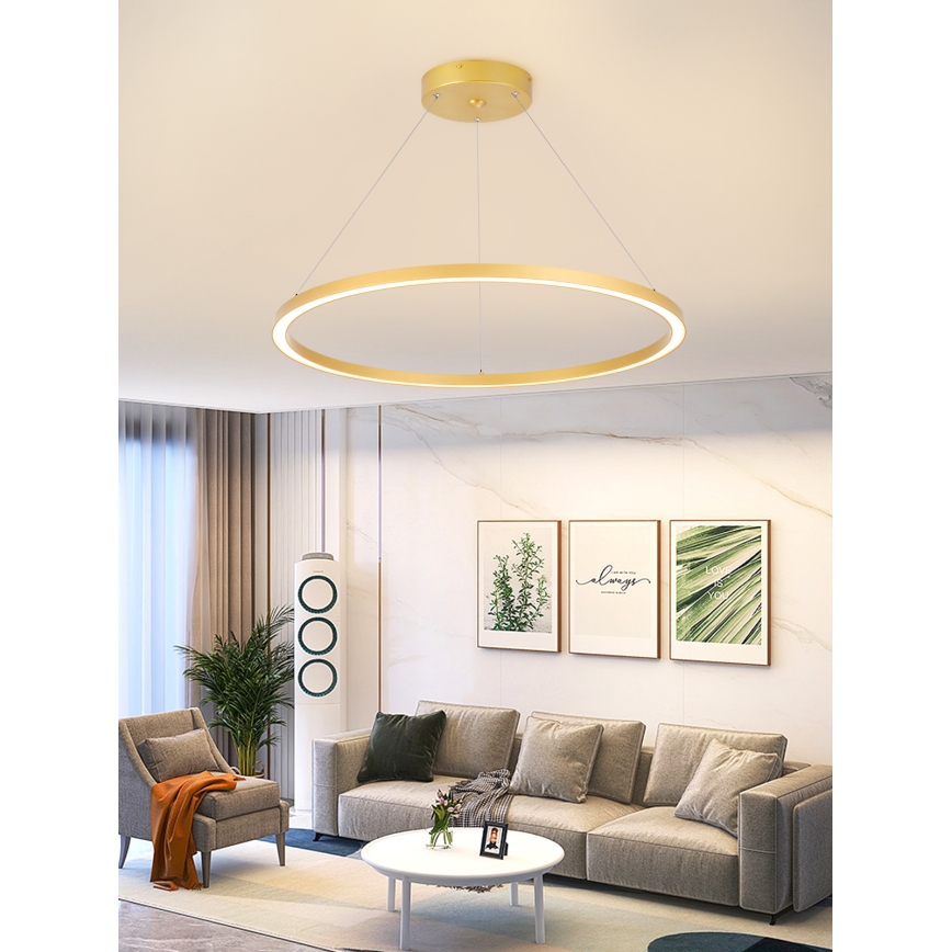 Immax NEO 07159-G80 - Candelabro suspenso LED com regulação FINO LED/60W/230V Tuya dourado + controlo remoto